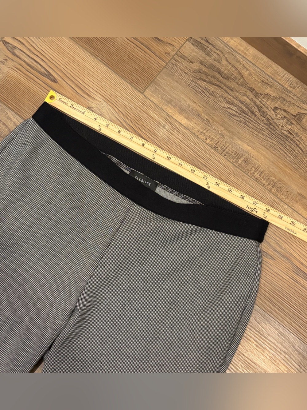 Talbots Soho Ankle Pants classic black-and-white houndstooth pattern ankle zip - Picture 7 of 11